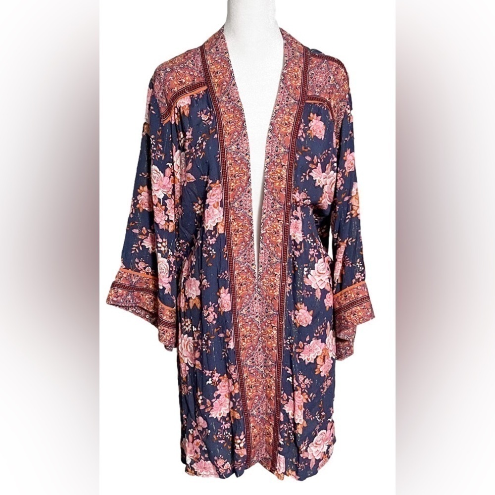 MATILDA Jane Olivia Kimono Navy Pink & Gold Women’s (Sz M/L)
